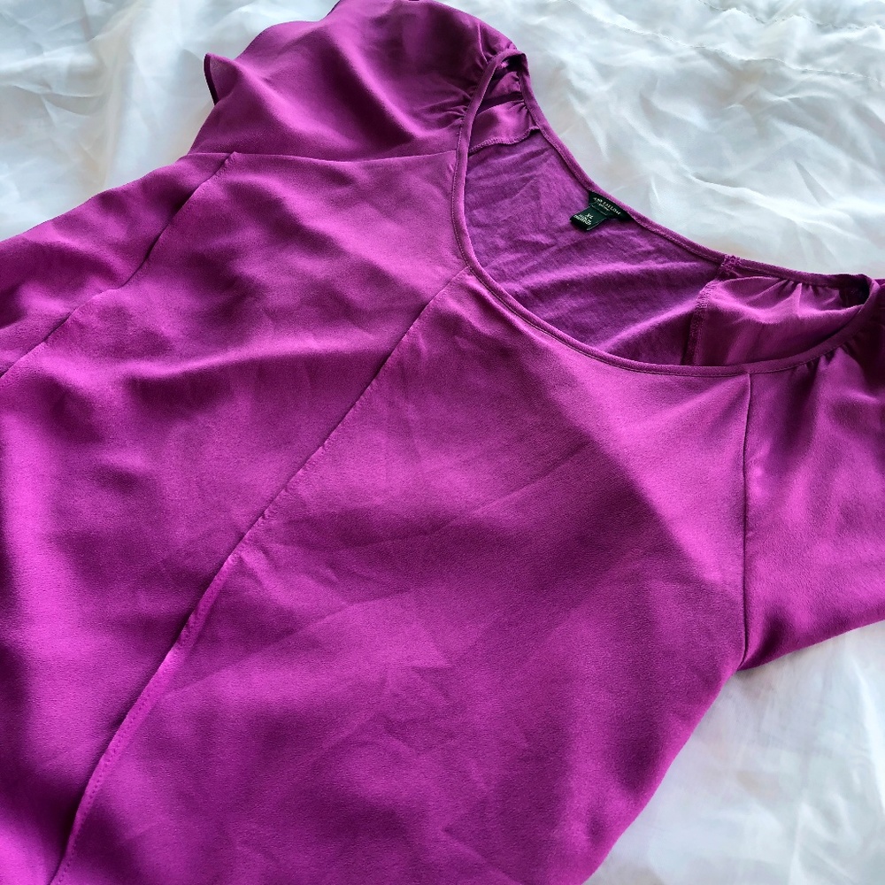 Purple Tiered Chiffon Blouse • XL • Ann Taylor